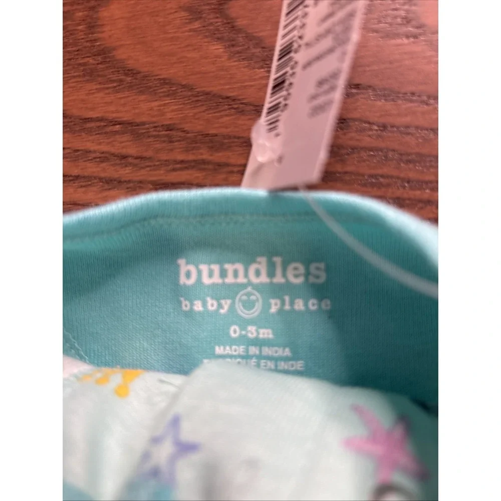 The Children's Place Mermaid Snug‎ Fit Cotton 1 Piece Pajamas 0-3 Mos NWT 2-Pk